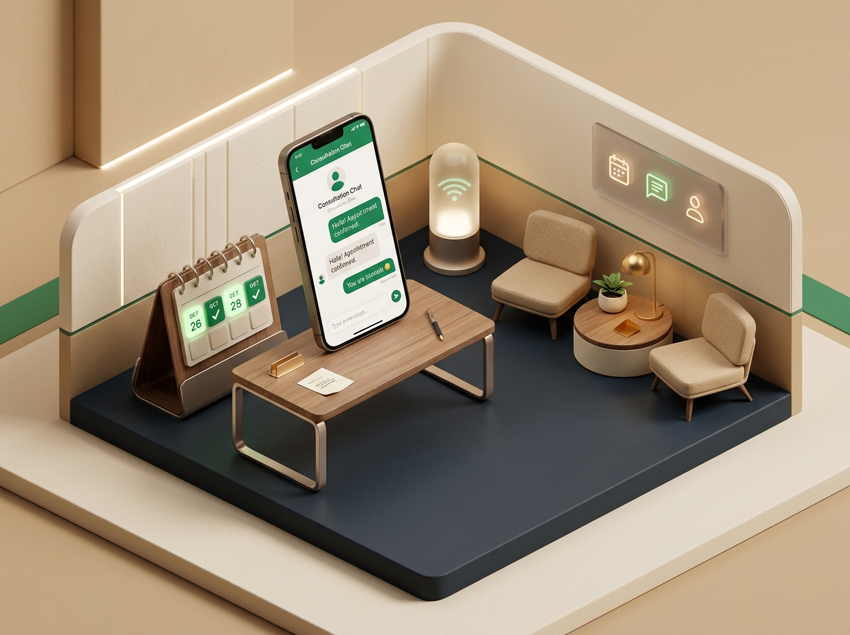 Visual 3D Isometric Stasiun Konsultasi & Komunikasi Laris Manis